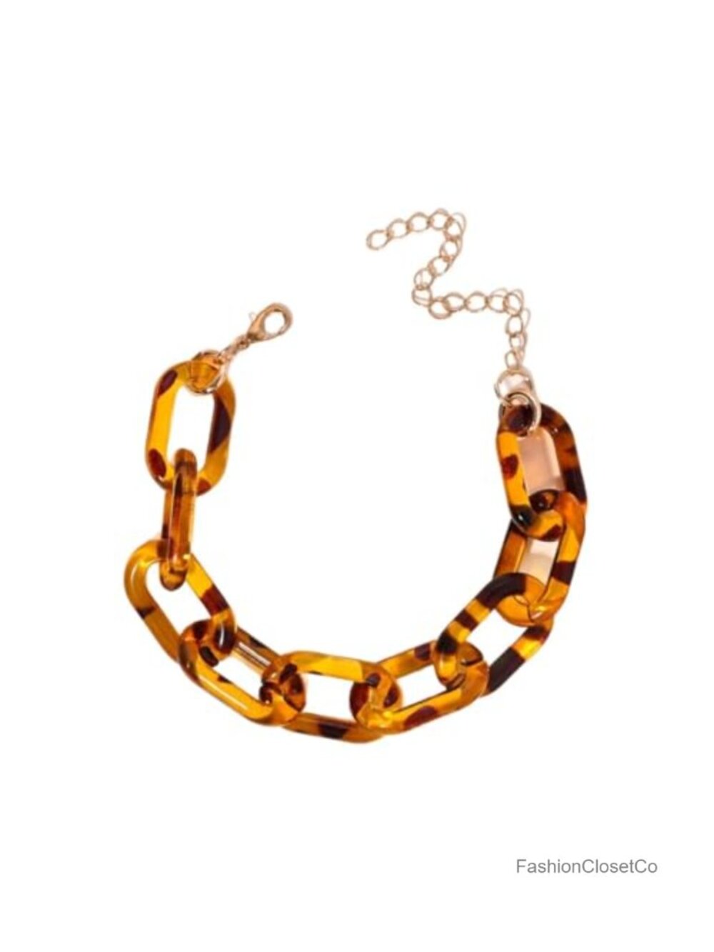 Chunky Resin Link Bracelet Women Tortoise Statement